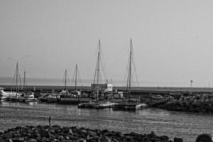 seascape overlooking the port of Tenerife on the Spanish Canary island on a warm summer day photo