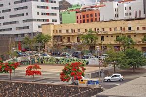 interesting colorful holiday houses in the streets of the Spanish city of Sanca Cruz in Tenerife photo