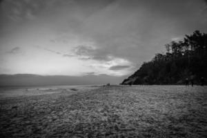 winter landscape from the beach on the Baltic Sea with snow in Poland i photo