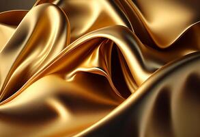 Golden satin background with some smooth lines in it 3d render photo