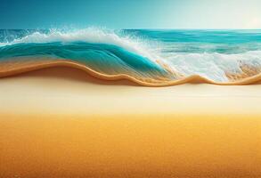Beautiful seascape. Sea wave on the sandy beach. photo