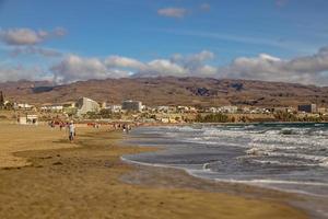 sunny landscape with the beach del Ingles on the Spanish Canary Island Gran Canaria photo