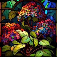 Floral Stained Glass Window - photo