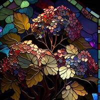 Floral Stained Glass Window - photo