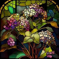 Floral Stained Glass Window - photo