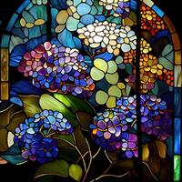 Floral Stained Glass Window - photo