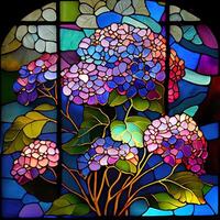 Floral Stained Glass Window - photo