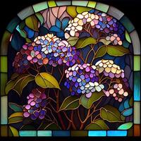 Floral Stained Glass Window - photo