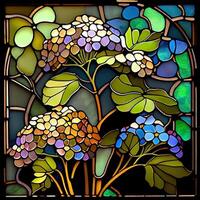 Floral Stained Glass Window - photo