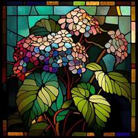 Floral Stained Glass Window - photo