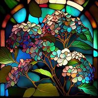 Floral Stained Glass Window - photo