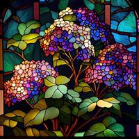 Floral Stained Glass Window - photo