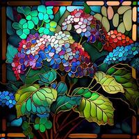 Floral Stained Glass Window - photo