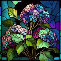 Floral Stained Glass Window - photo