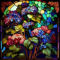 Floral Stained Glass Window - photo