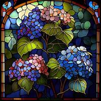 Floral Stained Glass Window - photo