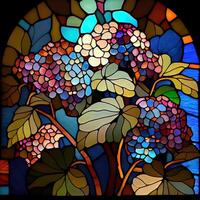 Floral Stained Glass Window - photo