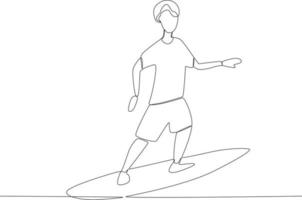 A visitor surfing in the summer vector