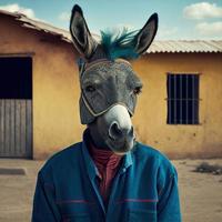 You are stupid concept image man with donkey face photo