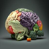 human brain made with vegetables image photo