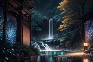 A waterfall in the dark Majestic photo
