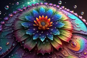 A flower with water drops on it photo