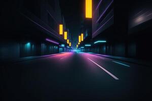 Abstract dark asphalt road background empty space scene street night vision photo