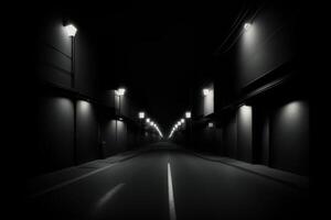 resumen oscuro asfalto la carretera antecedentes vacío espacio escena calle noche visión ai generado foto