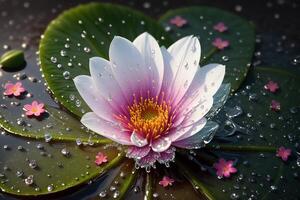 A flower with water drops on it photo