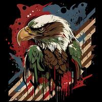 grunge patriótico americano calvo águila - ai generado foto