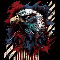 Grunge Patriotic American Bald Eagle - photo