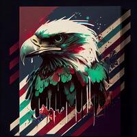 Grunge Patriotic American Bald Eagle - photo