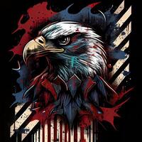 Grunge Patriotic American Bald Eagle - photo