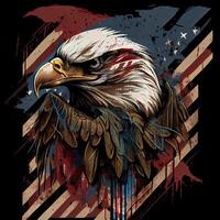 grunge patriótico americano calvo águila - ai generado foto