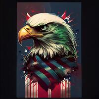 Grunge Patriotic American Bald Eagle - photo