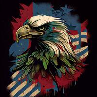 Grunge Patriotic American Bald Eagle - photo