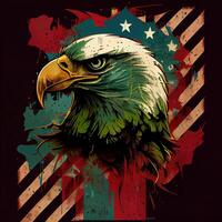 Grunge Patriotic American Bald Eagle - photo