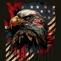 Grunge Patriotic American Bald Eagle - photo