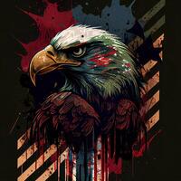 Grunge Patriotic American Bald Eagle - photo