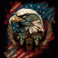 Grunge Patriotic American Bald Eagle - photo