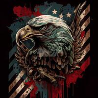 grunge patriótico americano calvo águila - ai generado foto
