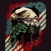 grunge patriótico americano calvo águila - ai generado foto