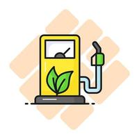 cheque esta prima calidad vector de biocombustible estación, bien diseñado icono de eco combustible en editable estilo