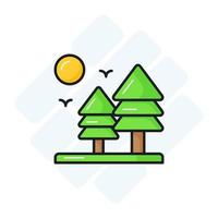 un increíble vector diseño de conífera árbol en de moda estilo, paisaje de árboles, bosque vector