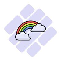 un hermosamente diseñado vector de arco iris en moderno estilo, un meteorológico fenómeno icono, descargar esta prima icono