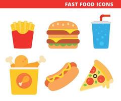 iconos de comida rapida vector