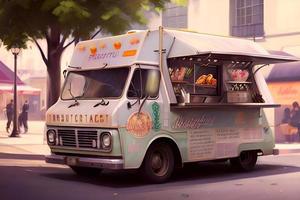 Food truck and street photo