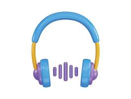 wireless headphone icon 3d rendering vector illustration