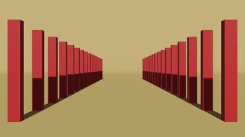 3D Rendering Abstract Red Stick On Yellow Background photo