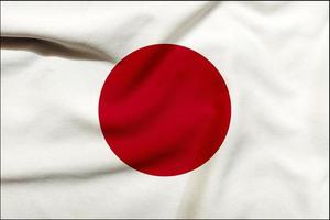 Japón bandera en el paño texturizado, minimalista y elegante japonés bandera diseño con un contemporáneo giro foto